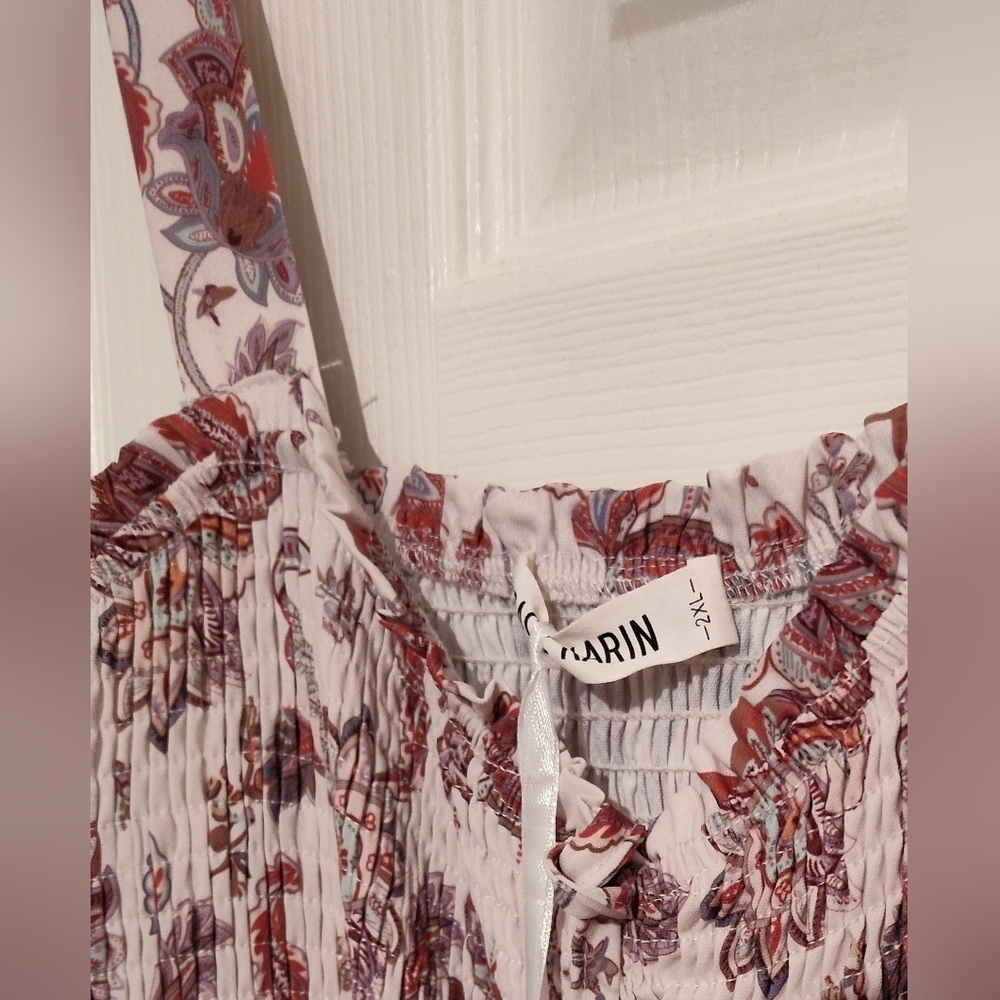NWT Grace Karin Paisley Smocked Maxi Dress, Lined - Picture 4 of 11
